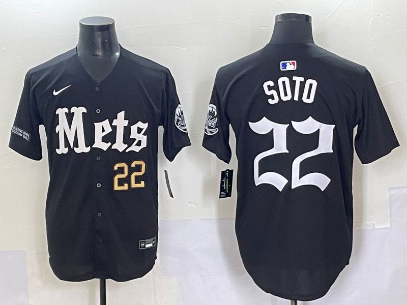 Men 2025 New York Mets #22 Soto Black Five generations Joint Name Nike MLB Jersey style 5->new york mets->MLB Jersey